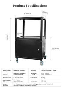 Double Layered Mobile Cart with Lock Strong Load-bearing Capacity for <strong>Computer</strong> Workbench Engineering Projector <strong>Bracket</strong> - Product Image 6