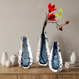 Modern Crystal <b>Vase</b> Set Artistic Blue Glass Handmade Eco-Friendly Large Tall Tabletop Decorative Flower <b>Vase</b> Crystal Coast for - Product Image 3
