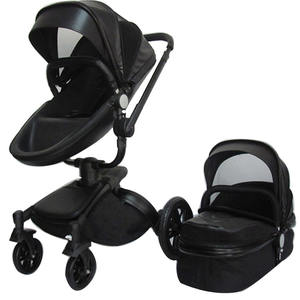 Poussette bébé multifonction 3-en-1 en tissu et cuir PU, <span class=keywords><strong>nacelle</strong></span>, siège auto pour nourrisson, roues amortissantes, pliable - Product Image 6