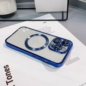 Honatop custodia di ricarica Wireless magnetica di lusso per <span class=keywords><strong>iPhone</strong></span> 15 14 Plus 13 12 <span class=keywords><strong>11</strong></span> <span class=keywords><strong>Cover</strong></span> in <span class=keywords><strong>Silicone</strong></span> <span class=keywords><strong>trasparente</strong></span> placcato Pro Max - Product Image 4