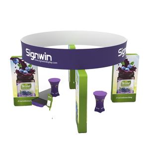 Di alta qualità a forma curva in alluminio 100% poliestere Full Color pubblicità pavimento in piedi esposizione - Product Image 5