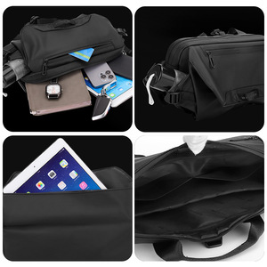 Sac messager en nylon imperméable, grand format, fermeture éclair robuste, logo embossé, utilisation quotidienne toutes saisons - Product Image 2
