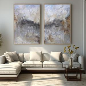 Peinture à l'huile abstraite artisanale, toile non encadrée, art mural pour la décoration de chambre d'hôtel moderne - Product Image 1