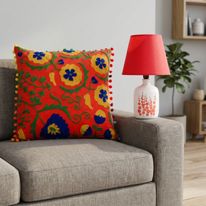 Machinery Print Kantha Flower <b>Cushion</b> Cover New Ethnic Home Decor with Foam <b>Filling</b> Woven Style Outdoor Pillows & Positioners - Product Image 2