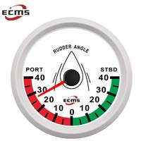 Indicateur d'angle de gouvernail blanc série ECMS ECP 85 mm avec étanchéité IP67 et lunette en acier inoxydable 316L pour bateau marin 0-190