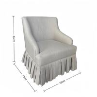 Fauteuil de loisirs moderne en coton écologique et durable, style classique français, avec jupe à volants, pour salon, chambre, appartement, hôtel