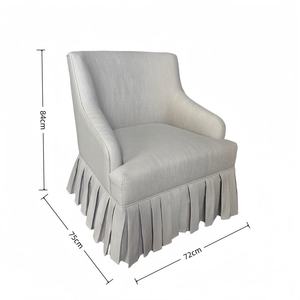 Fauteuil d'appoint en coton de style français moderne avec jupe à volants, fauteuil rembourré pour salon, chambre à coucher, appartement - Product Image 6
