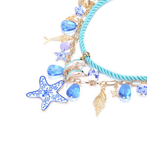 開明2026ファッションジュエリー手作りビーズ多層カラフルヒトデイルフィンシェルネックレス磁器スターレイヤードネックレス - Product Image 6