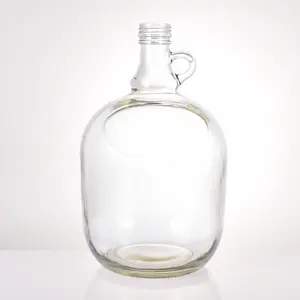 Glass growler 3L glass jug beer wine jug with finger handle for gift