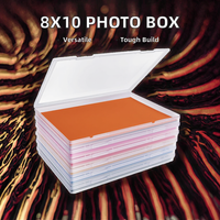 Boîte de rangement photo moderne en plastique grand format avec fermeture à pression pour protéger les photos et les papiers de 8 x 10 pouces