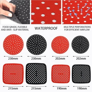 Doublures de friteuse à air en silicone perforées carrées pliables réutilisables, personnalisées en usine, vente en gros - Product Image 3