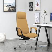 Chaise de bureau de direction en cuir synthétique avec design ergonomique, hauteur réglable, dossier solide, base en acier, siège pivotant