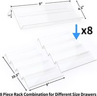 Organisateur de tiroir à épices en acrylique transparent extensible étagère à épices en acrylique plateau à épices de cuisine pour comptoir de tiroir