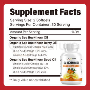 CHTNature Sea Buckthorn Seed e Berry Oil Cápsulas Omega 3-6-7-9 <span class=keywords><strong>Seabuckthorn</strong></span> Softgels - Product Image 3
