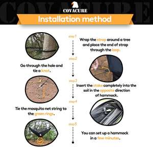 Tragbare Hängematte im traditionellen Design für 2 Personen mit Doppel-Moskitonetz, Schaukelstuhl aus Fallschirm-Nylon, Outdoor-Möbel für Camping - Product Image 5