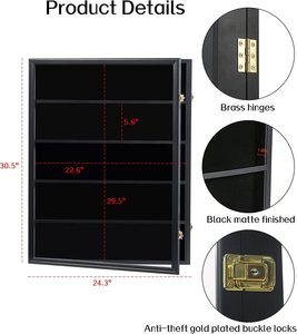 Personnalisé 30.5*24.25*2 "noir clair vue verrouillable armoire murale étoile carte présentoir <span class=keywords><strong>NBA</strong></span> étui pour Collection - Product Image 2