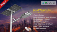 Lampe solaire de rue LED étanche IP66 40W, construction en alliage d'aluminium, batterie LiFePO4, extérieur, CE RoHS