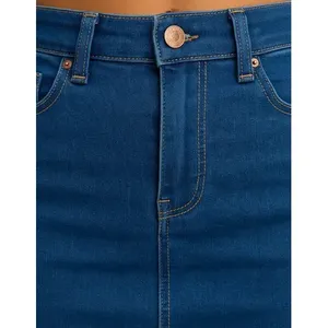 Falda Vaquera Azul para Mujer, Estilo Lápiz, Elástica, Casual, Transpirable, para Primavera - Product Image 5