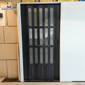 Dayanıklı PVC özelleştirilmiş plastik akordeon katlanır kapılar şeffaf Modern polimer özelleştirilmiş boyutu Silding kapı - Product Image 3