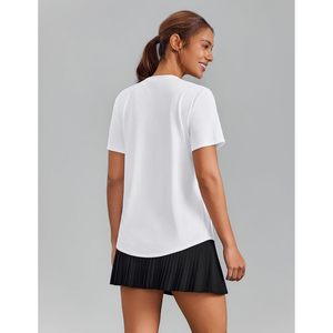 เสื้อโยคะแขนสั้นคอวีสำหรับผู้หญิง FOXA ซับเหงื่อ แห้งเร็ว - Product Image 2
