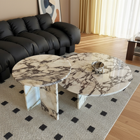 Table basse en marbre Calacatta Viola, pierre naturelle moderne, meubles de salon