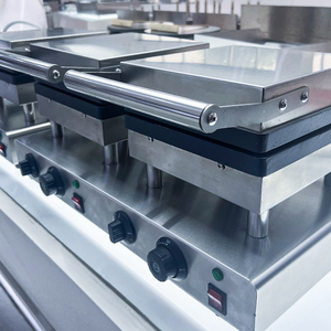 Waffle <span class=keywords><strong>maker</strong></span> Máy 2-burner thương mại bán chạy nhất, không dính vỉ nướng, kiểm soát nhiệt độ chính xác, món tráng miệng thiết bị - Product Image 2