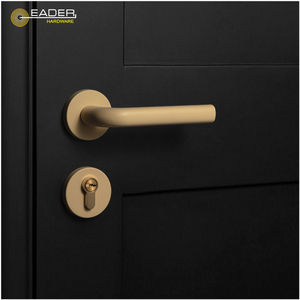 Poignée de porte en alliage de zinc jaune, design minimaliste Morandi, pour usage hôtelier, fabriquée en Chine, serrure de poignée de porte artistique - Product Image 6
