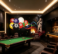 Papier peint mural sans couture personnalisé, revêtement mural imperméable, décoration intérieure pour salle de billard, décoration murale commerciale