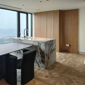 خزانات مطبخ بوحدات معاصرة مخصصة ، فورميكا ميلامين خشبي بقشرة ، للفلل ، أثاث منزلي لغرفة المعيشة - Product Image 2