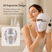 Masque facial LED rechargeable OEM d'usine, appareil de soin de la peau 5D, équipement de beauté portable, vente en gros