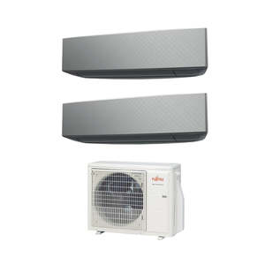 Aire acondicionado Fujitsu Dual Split Inverter KE series 9 + 9 con AOYG18KBTA2 Wi-Fi DE LA R-32 Opcional 9000 + 9000 Color Plata-N - Product Image 1