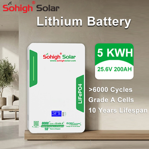 <span class=keywords><strong>Sohigh</strong></span> SOLAR Wiederaufladbare 25,6V Lithium-Batterie 200Ah LiFePO4-Akkupack mit BMS 10kWh Solar-Powerwall - Product Image 1