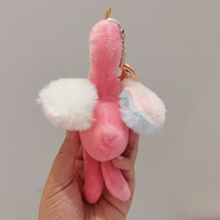 Porte-clés en peluche flamant rose couronné mignon, breloque de sac en peluche douce, pendentif oiseau Kawaii pour filles, enfants, fête d'anniversaire