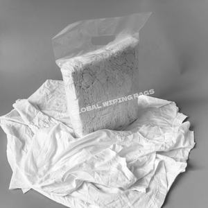 Chiffons de nettoyage industriels en coton blanc, chiffons en tissu tricoté en coton blanc, chiffons de t-shirt blancs - Product Image 1