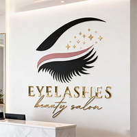 Autocollant mural personnalisé avec logo de salon de beauté pour cils et cheveux, idéal pour la décoration intérieure de studio, bureau ou entreprise