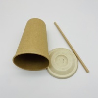 Couvercle de tasse de couvercle de café de pâte de bagasse de canne à sucre blanche et naturelle biodégradable pour tasses