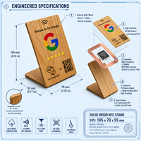 Étiquette de contrôle d'accès NFC en bois RFID étanche pour menu de restaurant, hôtel, paiement, cartes de visite