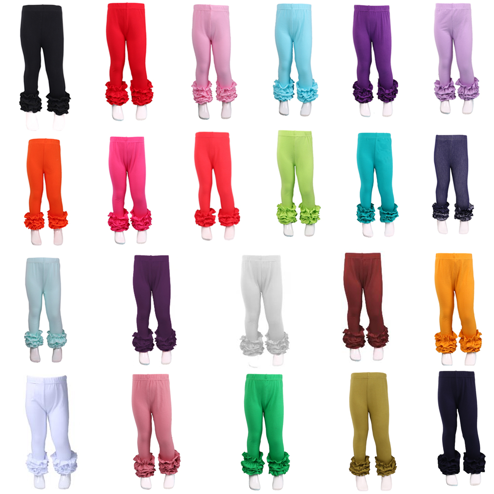 Детские хлопковые леггинсы с оборками, на осень/зиму
