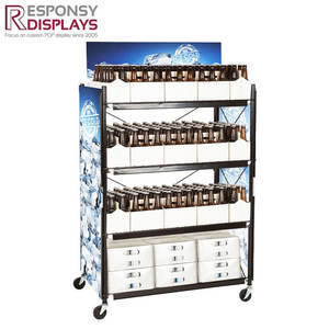 Présentoir de sol en métal de vente chaude pour bière vodka vin polyvalent et élégant - Product Image 3