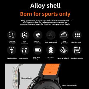 Montre connectée NX W15 pour appels, fréquence cardiaque, pression artérielle, oxygène sanguin, cent modes sportifs, lampe de poche, étanche - Product Image 3