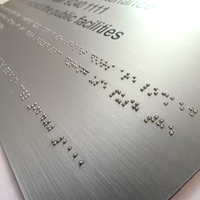 Panneau de signalisation WC ADA personnalisé EZD en acier inoxydable avec lettrage tactile en relief et Braille, conforme aux normes ADA