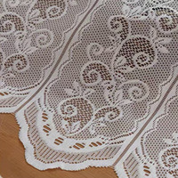 Voilage court américain en dentelle blanche fini, idéal pour la décoration des fenêtres et portes de chambre – Vente en gros transfrontalière directe usine