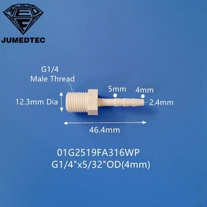 90 độ khuỷu tay uốn cong nam BSP ren ống thép gai phù hợp PP Đen G1/4 "Nam NPT chủ đề để 3/8 inch góc bên phải barb - Product Image 6