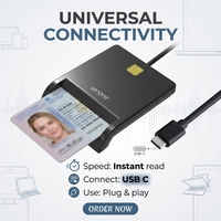 Lector de Tarjetas EMV USB Tipo C Multifuncional Universal para Programación de Tarjetas Bancarias y Uso Personal