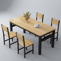 Ensemble table et chaises de salle à manger commerciales en bois, design moderne, pour cuisine, restauration rapide, restaurants, location