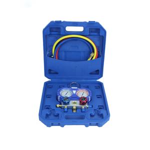 HVAC <span class=keywords><strong>AC</strong></span> <span class=keywords><strong>Manifold</strong></span> Gauge Set com Válvulas De Latão Mangueiras Nova Refrigeração Troca De Calor Peças para Gás/Uso Elétrico - Product Image 1