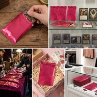 Bolsa de Plástico Metálica Roja con Sello Central para Tarjetas Coleccionables, Paquete de Cartas Misteriosas, Venta al Por Mayor