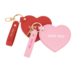 Llavero de cuero PU, espejo Compacto personalizado de cuero, forma de corazón Mini, proveedor de fábrica OEM - Product Image 2