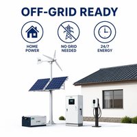 Système de micro-réseau éolien et solaire clé en main avec contrôle intelligent EMS, batterie LFP de secours pour les communautés éloignées, série GW