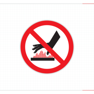 Wholesale Caution Hot Surface Safety Sign Do Not Touch Prohibitive Red Circle Wear Gloves Mandatory Decal Pack - Product Image 4